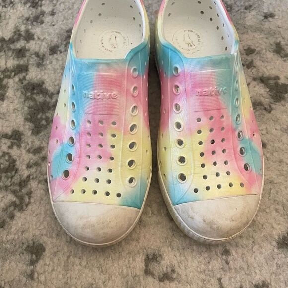 Native Jefferson Kids Pastel Tie-dye Slip-On Shoes Child Sz C12 - Picture 5 of 8